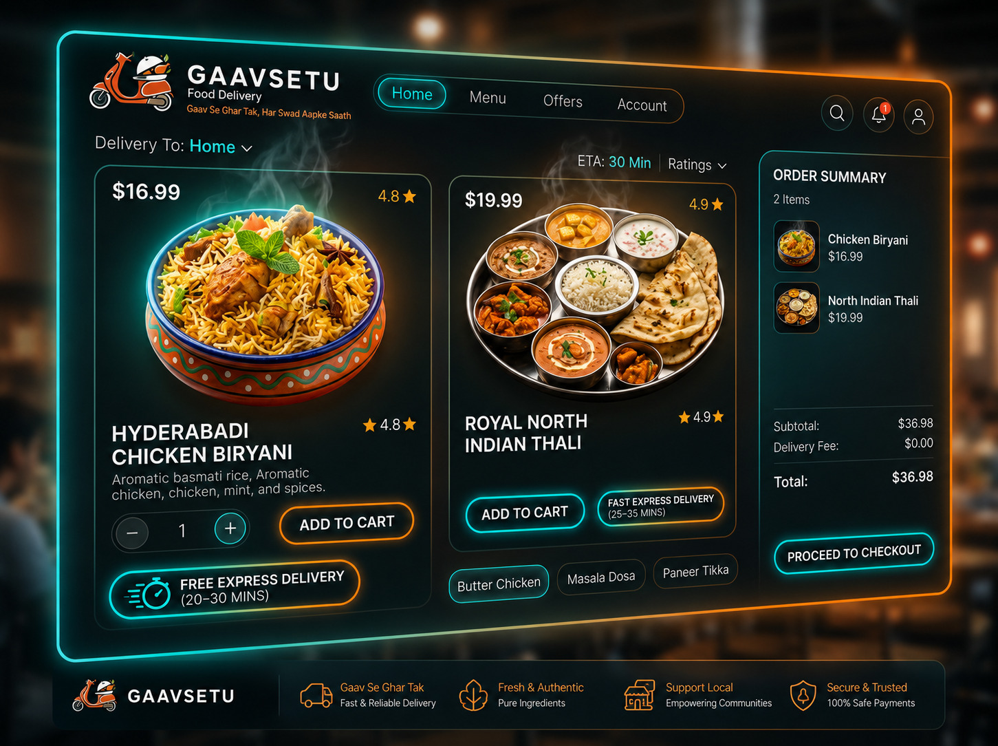 GaavSetu Online Food Delivery App Vancesetu